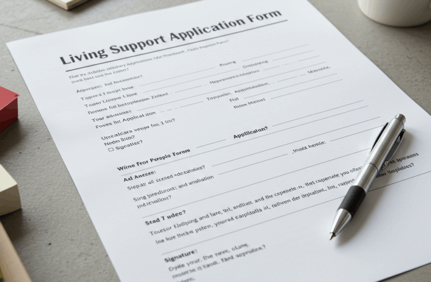 생활지원비 신청서